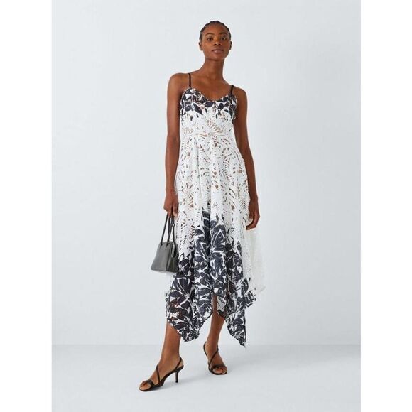 Elliatt Anchor Lace asymetric hemline White Dress Wedding Guest size S NWT$385 - Picture 3 of 7